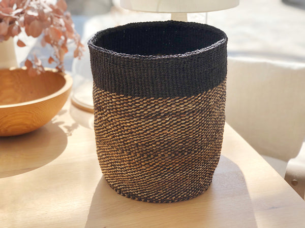 Handwoven Sisal Basket - Charcoal