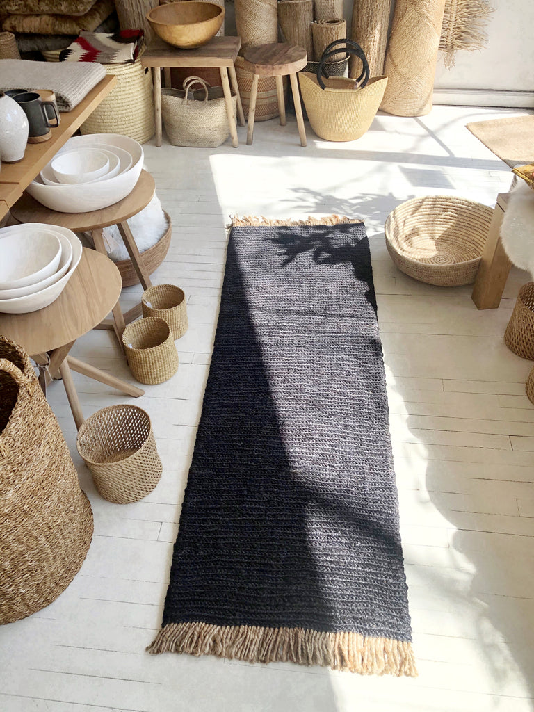 Handwoven Jute Runner with Tassels