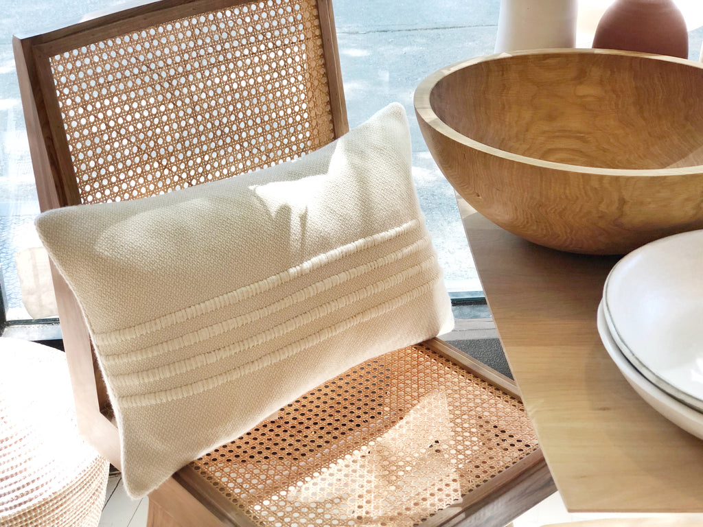 Handwoven Striped Merino Pillow Lumbar