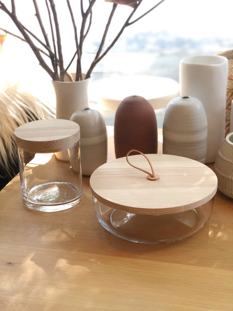 Handblown Glass Container Wide