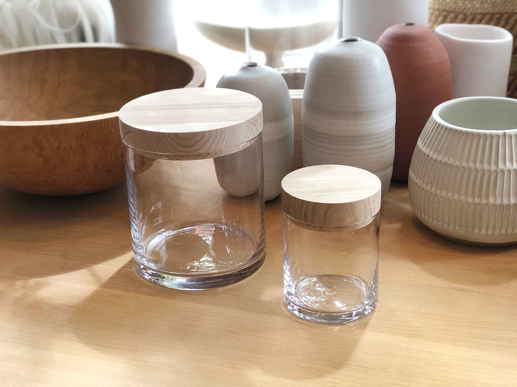 Handblown Glass Canister Small