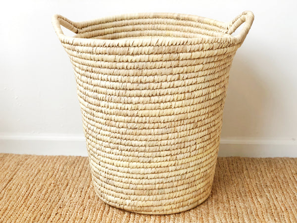 Handwoven Palm Tall Basket