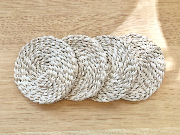 Handwoven Jute Coasters Natural