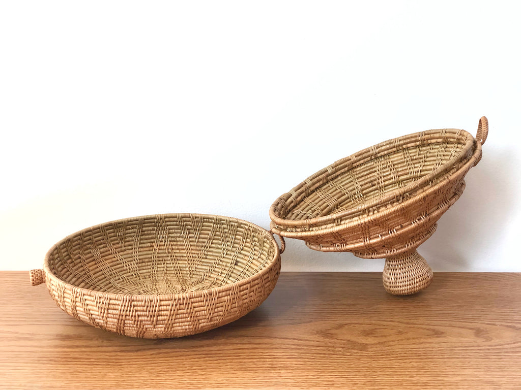 Handwoven Grass Large Lidded Container