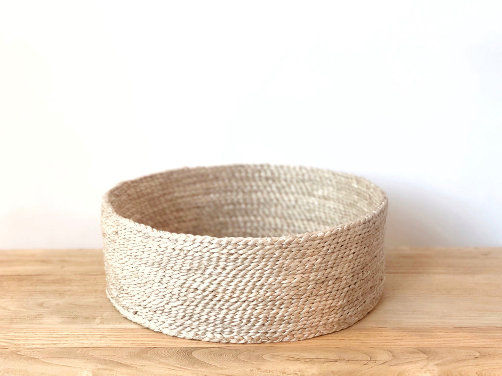 Handwoven Jute Basket Natural Round Tray