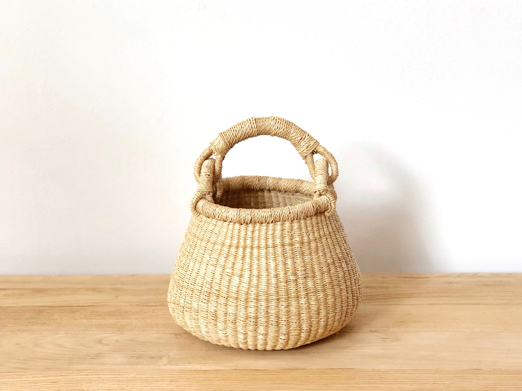 Handwoven Basket with Handle Mini Gourd