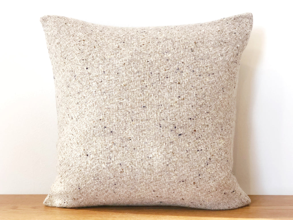Handwoven Lambswool Cashmere Pillow - Oatmeal