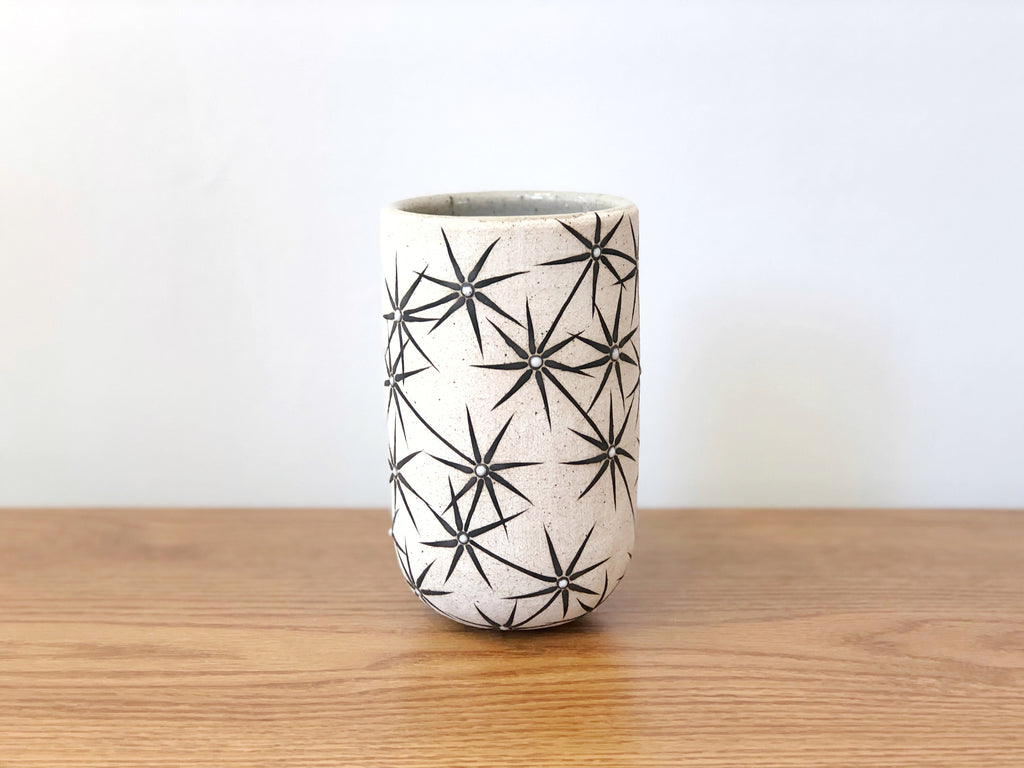 Hand-Painted Ceramic Candlestick Holder / Vase