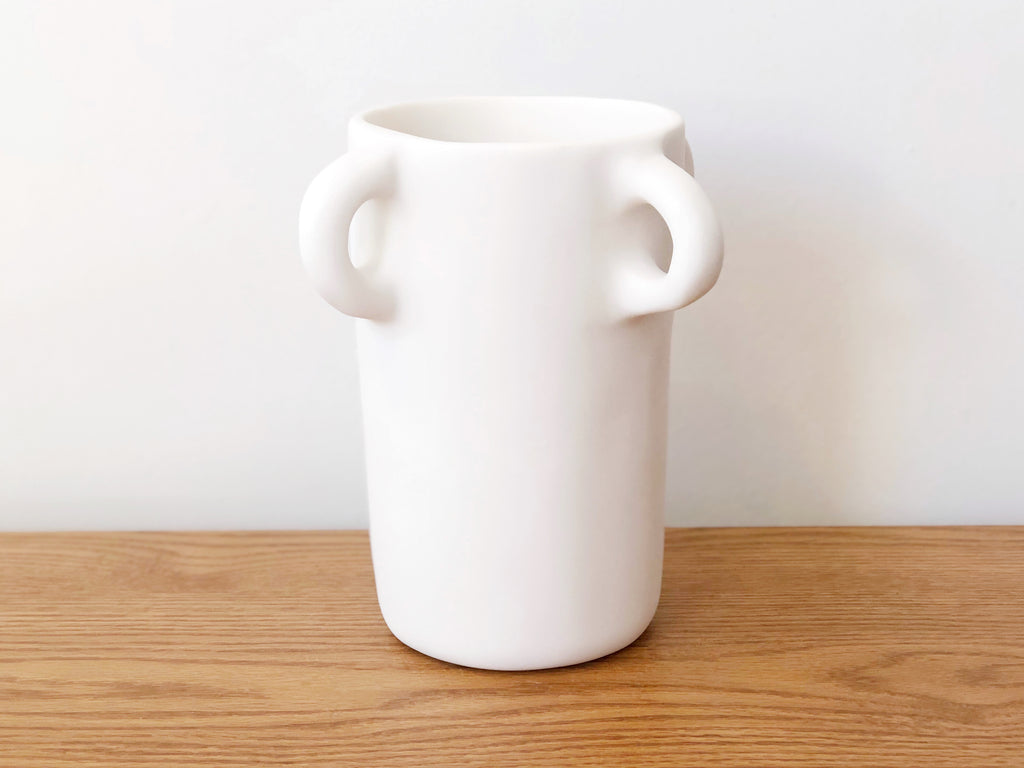 Hand-Sculpted Resin Vase With Handles