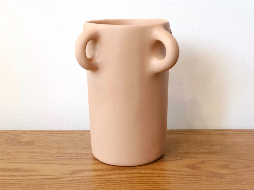 Hand-Sculpted Resin Vase With Handles