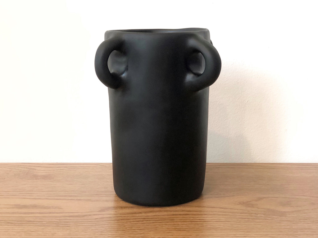Hand-Sculpted Resin Vase With Handles