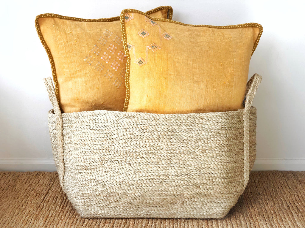 Handwoven Jute Basket Natural Large