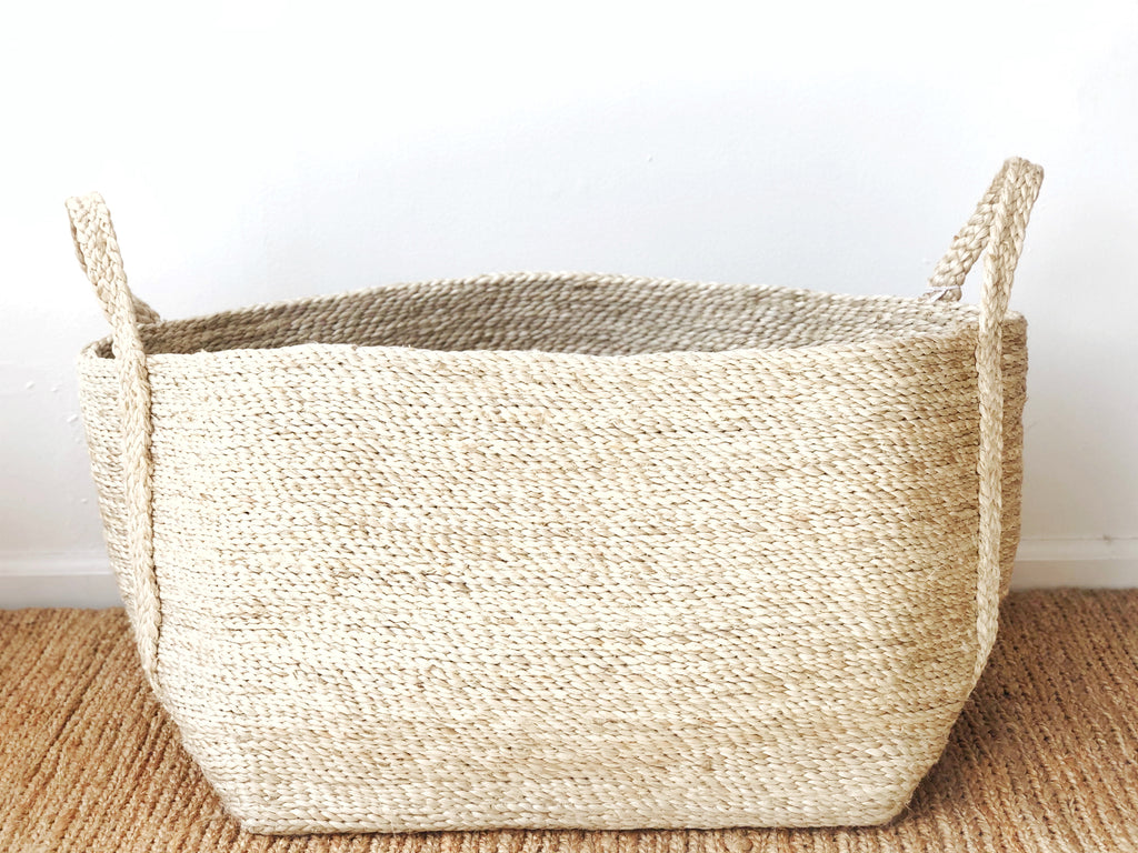 Handwoven Jute Basket Natural Large