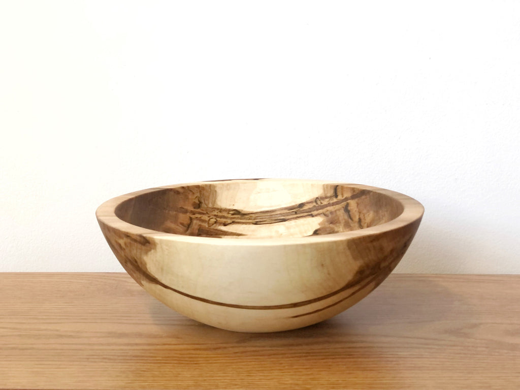 Solid Maple Wood Bowl - 11"D