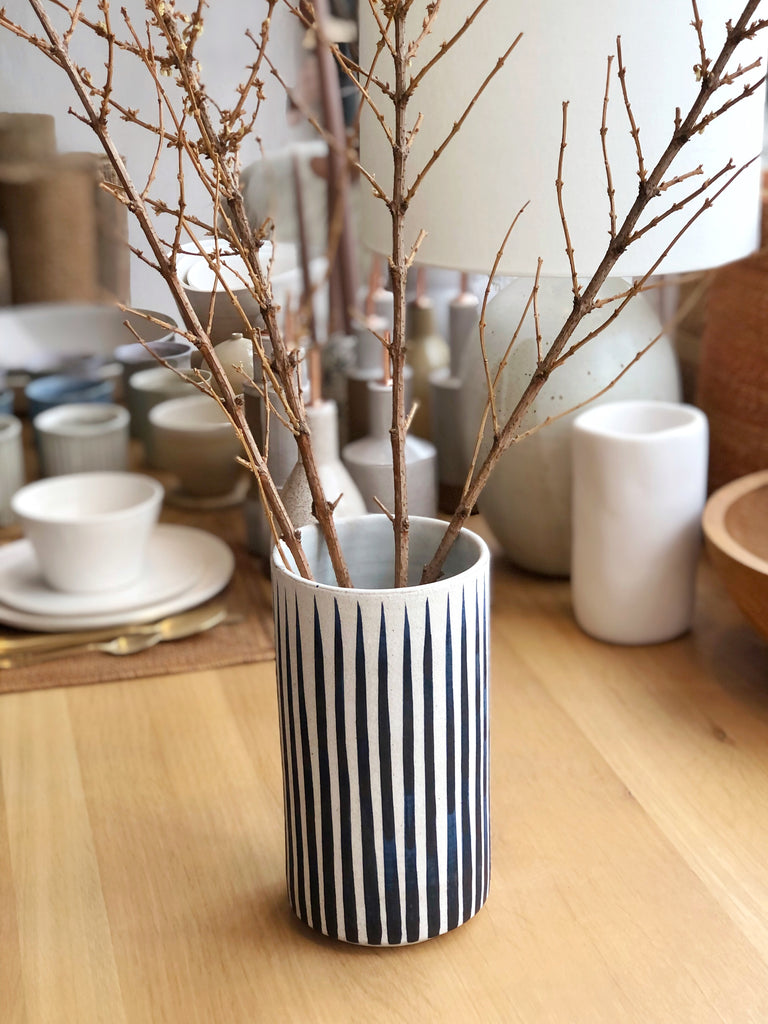 Hand-Painted Ceramic Large Vessel Tall