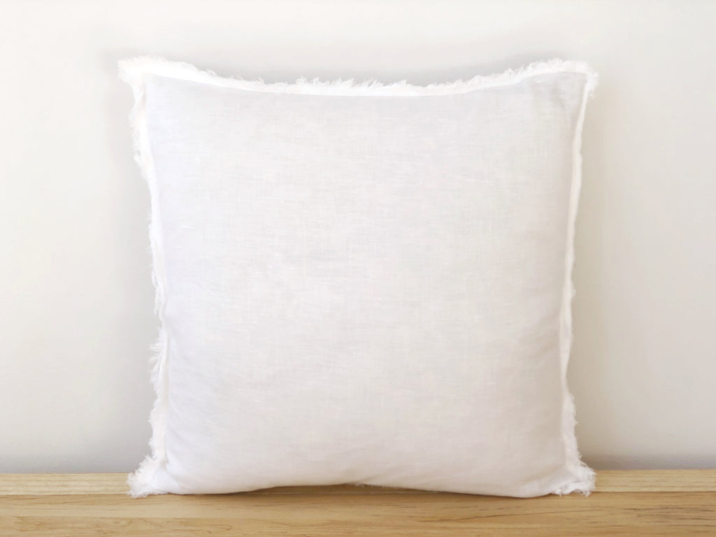 Linen Fringed Square Pillow