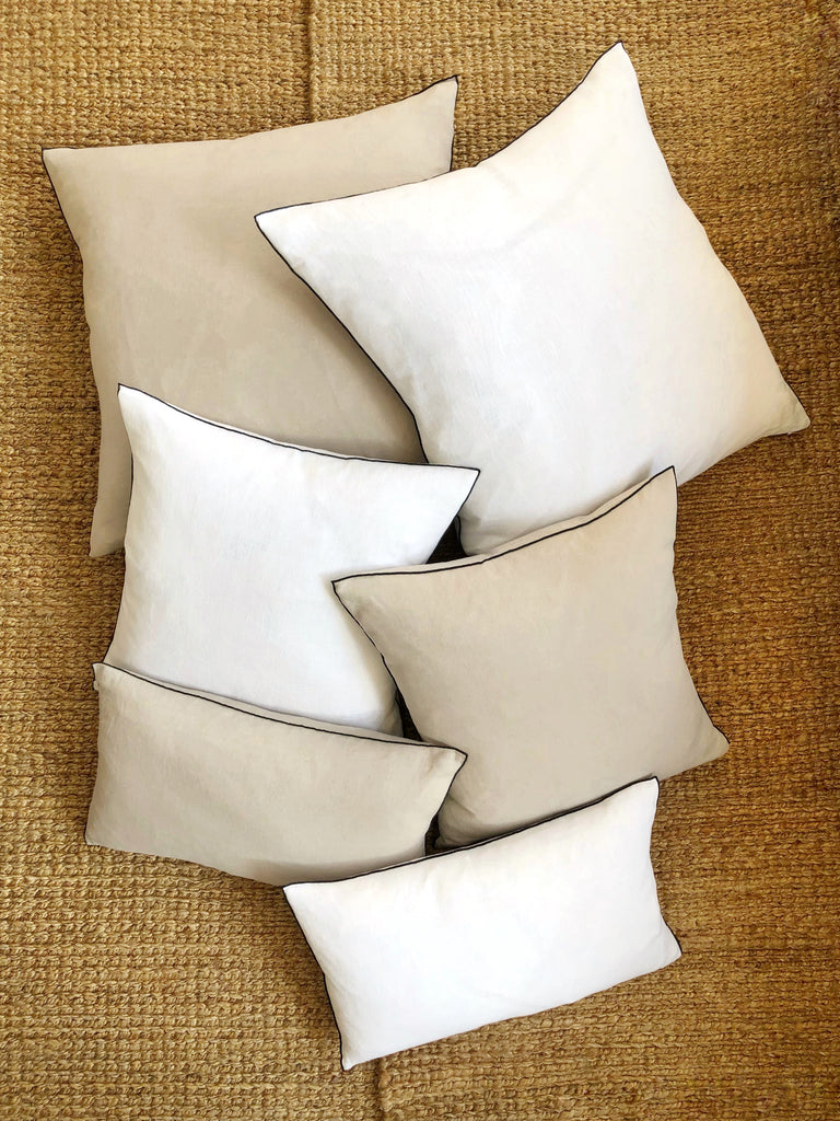 Linen Edged Lumbar Pillow