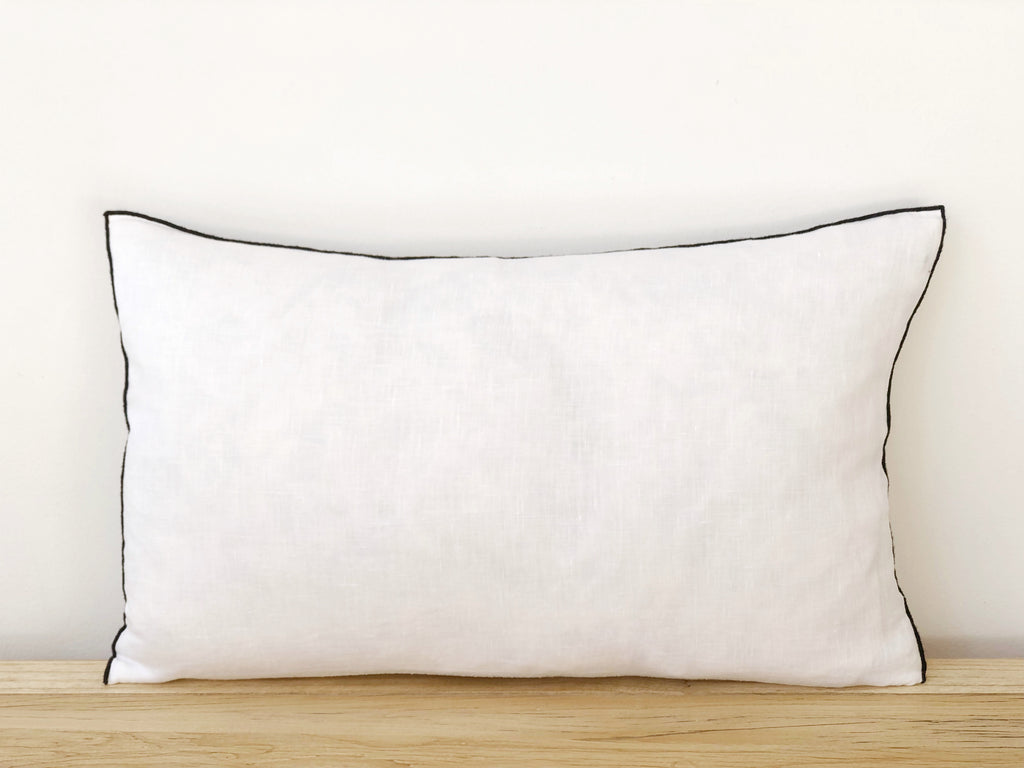 Linen Edged Lumbar Pillow