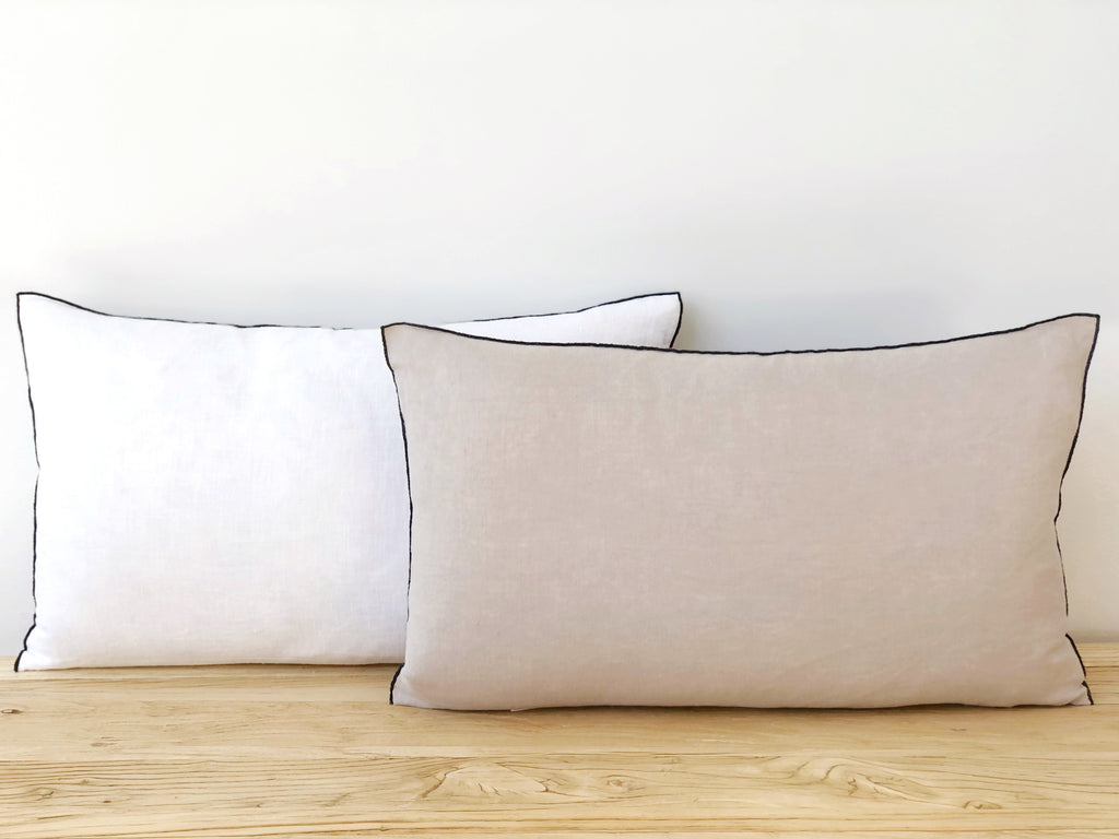 Linen Edged Lumbar Pillow