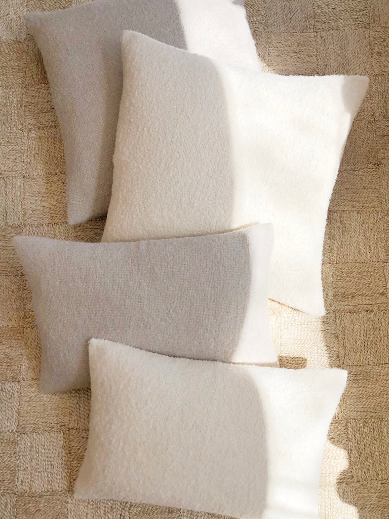 Alpaca Boucle Pillow Square - White