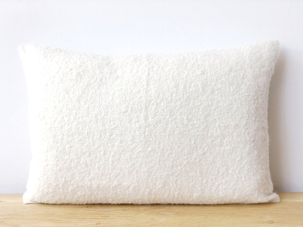 Alpaca Boucle Pillow Lumbar - White