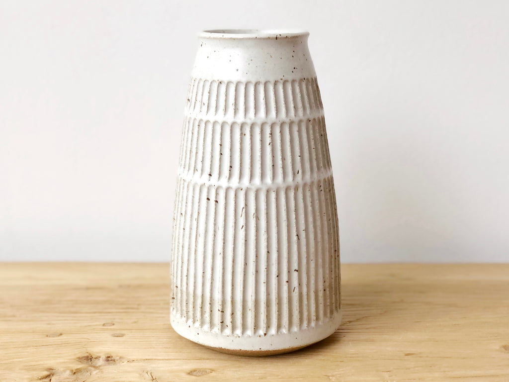 Ceramic Carved Tall Vase