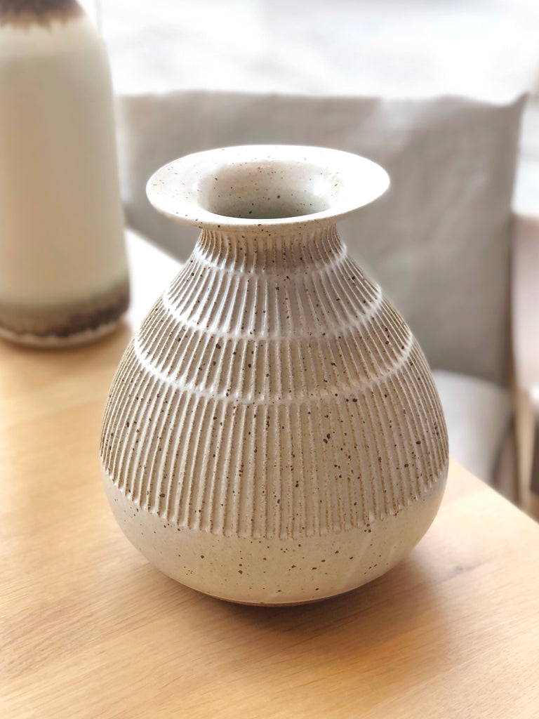 Ceramic Carved Vase Large