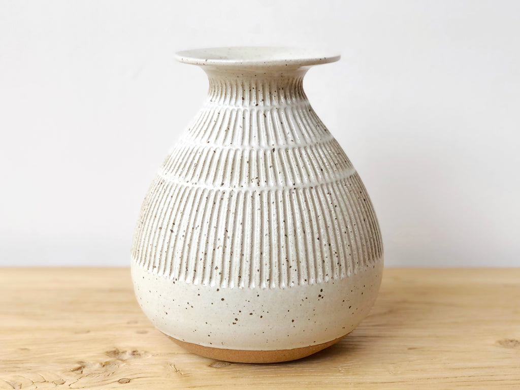 Ceramic Carved Vase Large