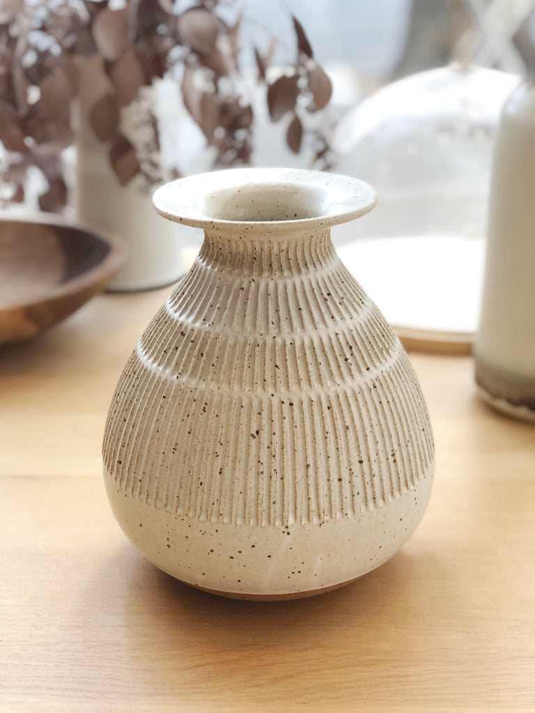 Ceramic Carved Vase Large