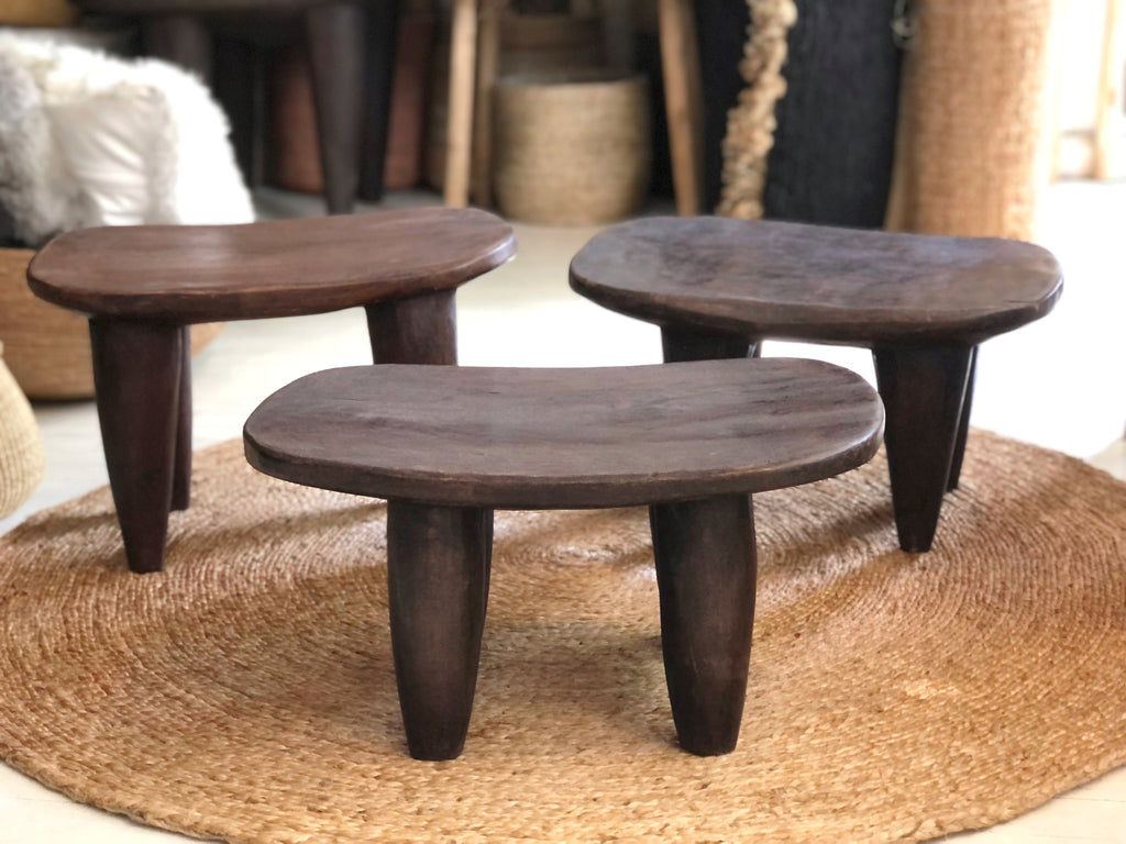 Handcarved Vintage African Medium Stool