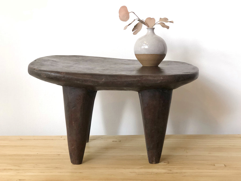 Handcarved Vintage African Medium Stool