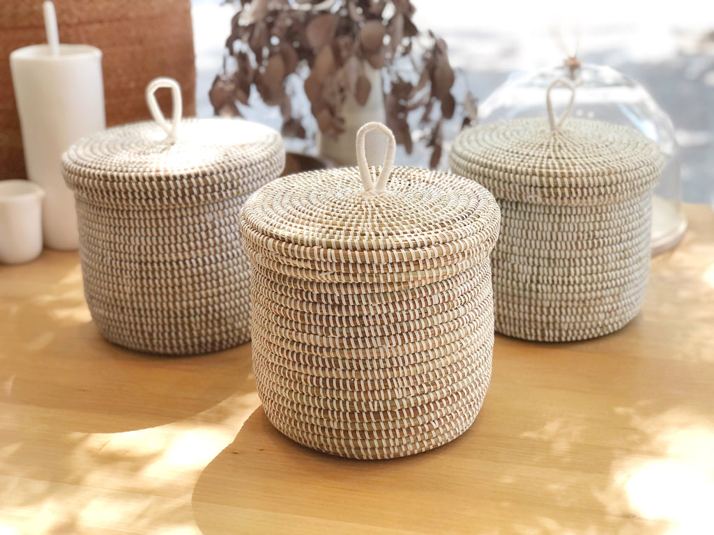 Handwoven Lidded Basket Small