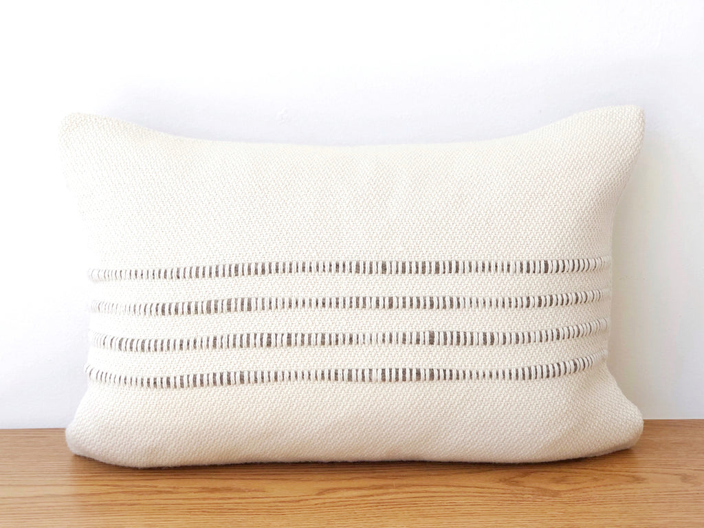 Handwoven Striped Merino Pillow - Small