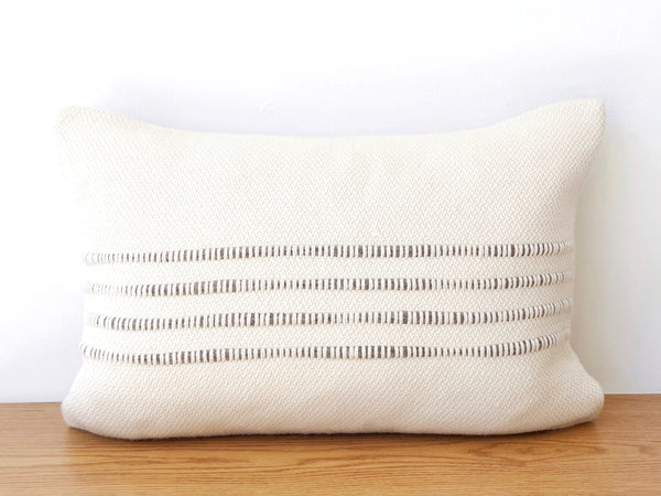 Handwoven Striped Merino Pillow Lumbar