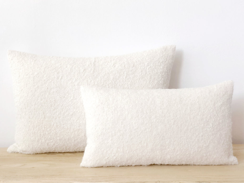 Alpaca Boucle Pillow Lumbar - White