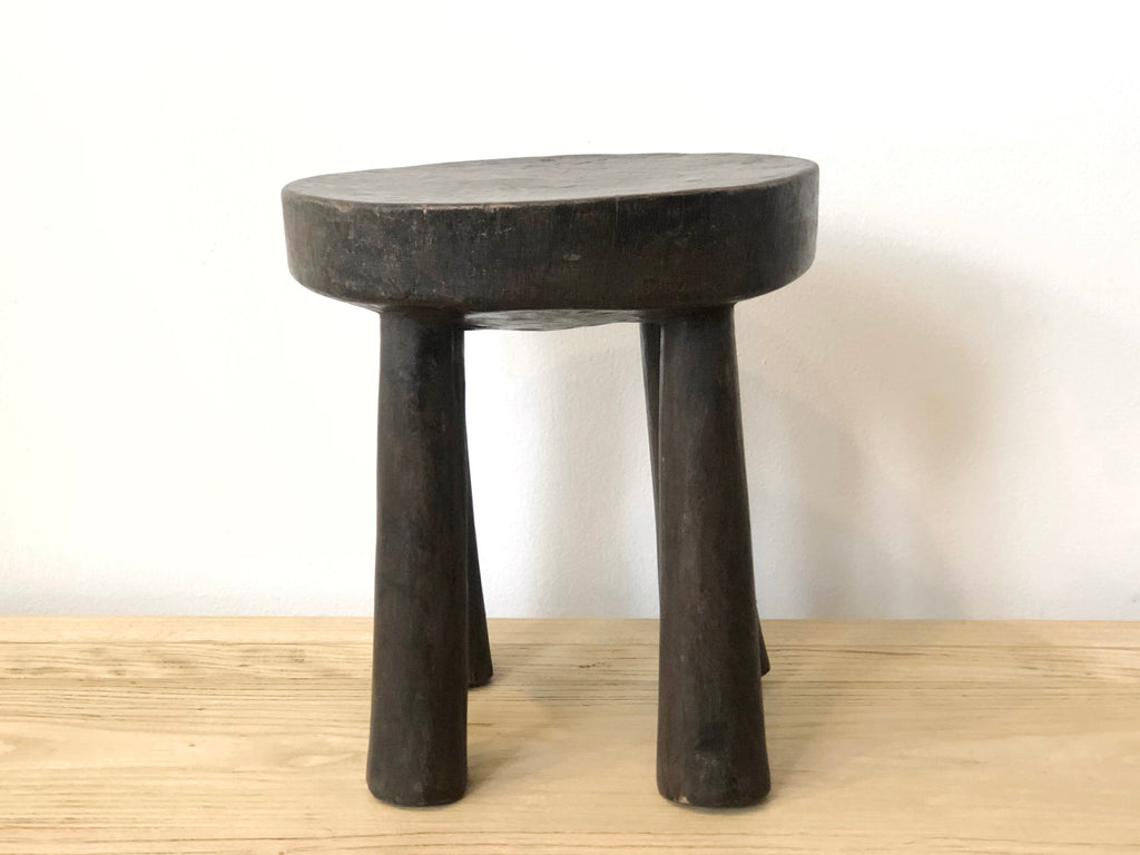 Handcarved Vintage African Short Stool