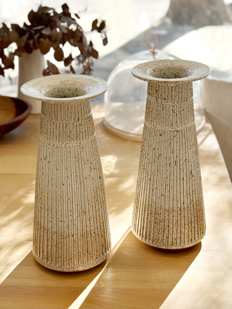 Ceramic Carved Tall Vase