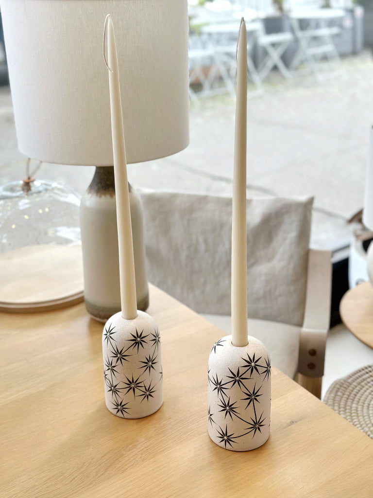 Hand-Painted Ceramic Candlestick Holder / Vase
