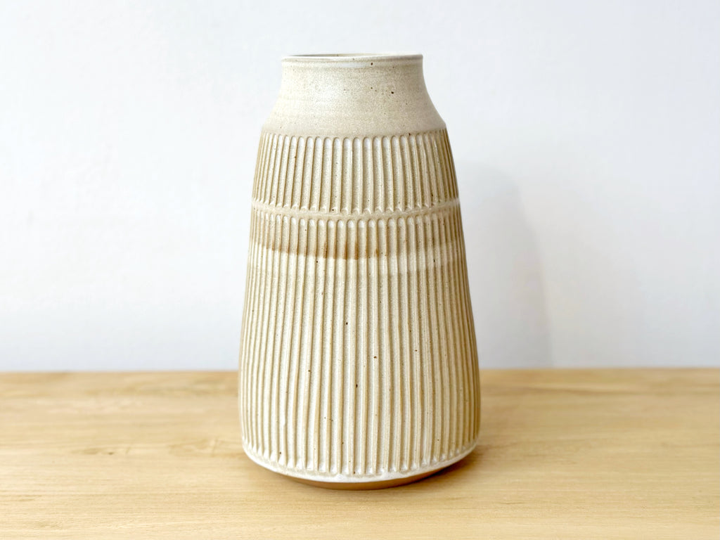 Ceramic Carved Tall Vase