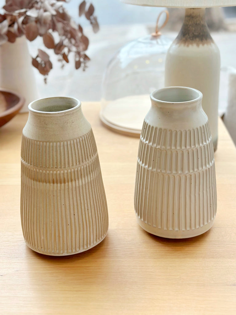 Ceramic Carved Tall Vase