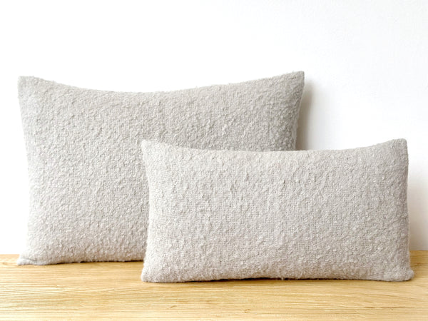 Alpaca Boucle Pillow Lumbar - Light Grey