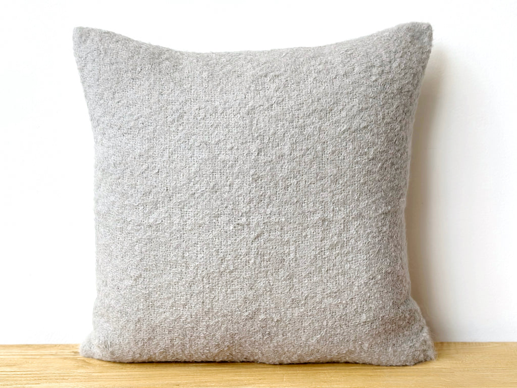 Alpaca Boucle Pillow Square - Light Grey