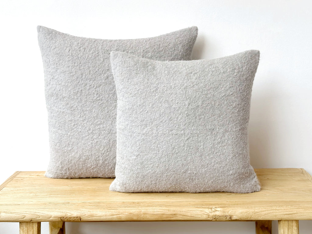 Alpaca Boucle Pillow Square - Light Grey