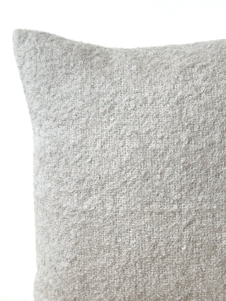 Alpaca Boucle Pillow Square - Light Grey