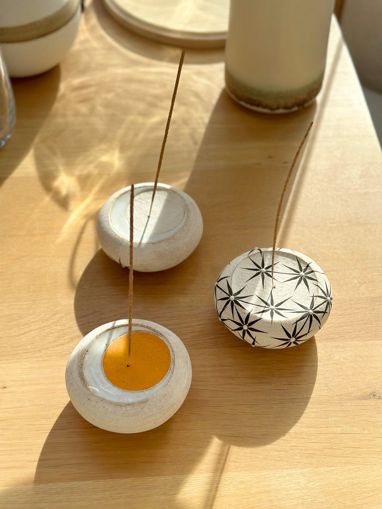 Hand-Painted Ceramic Incense Holder