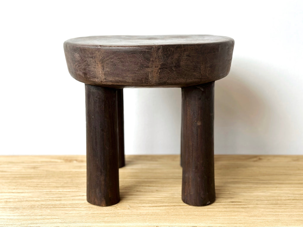 Handcarved Vintage African Short Stool