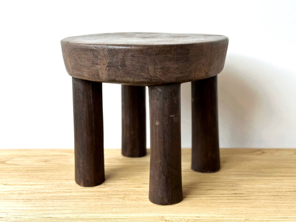 Handcarved Vintage African Short Stool