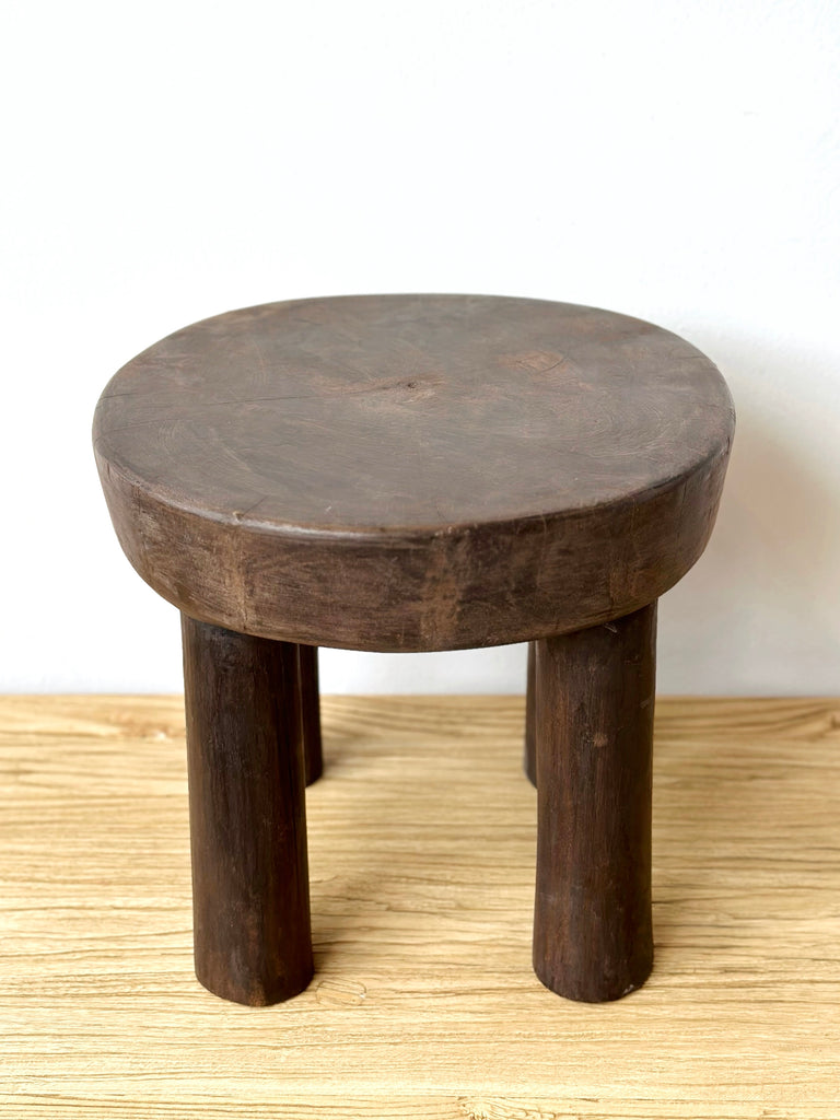 Handcarved Vintage African Short Stool