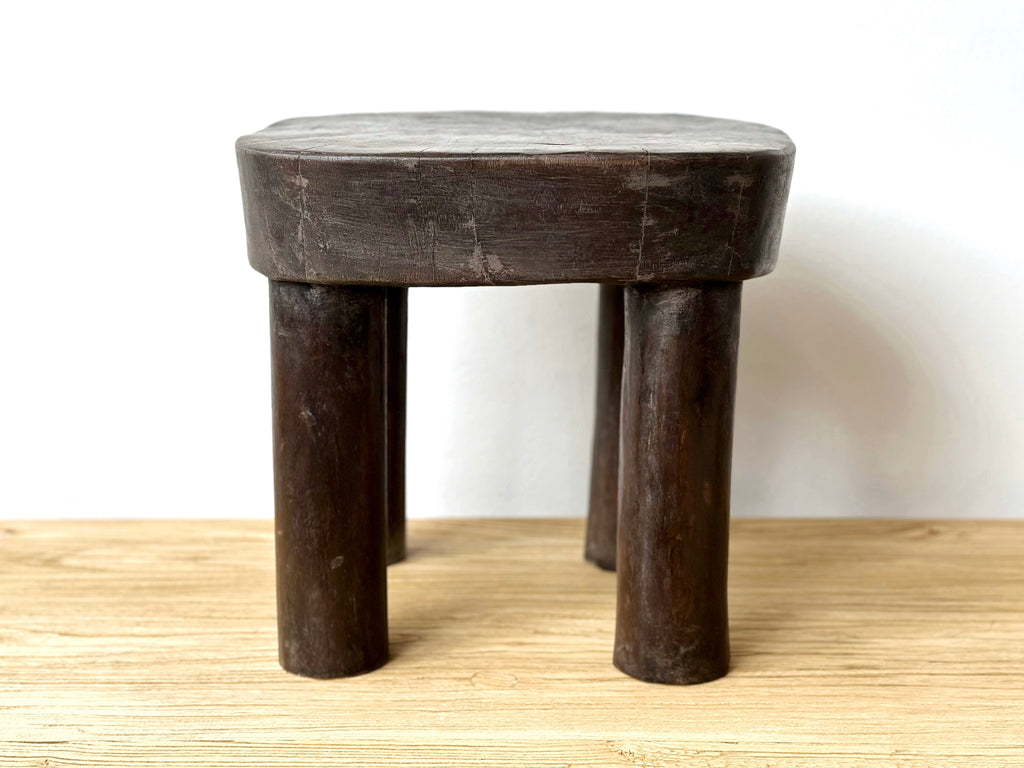 Handcarved Vintage African Short Stool