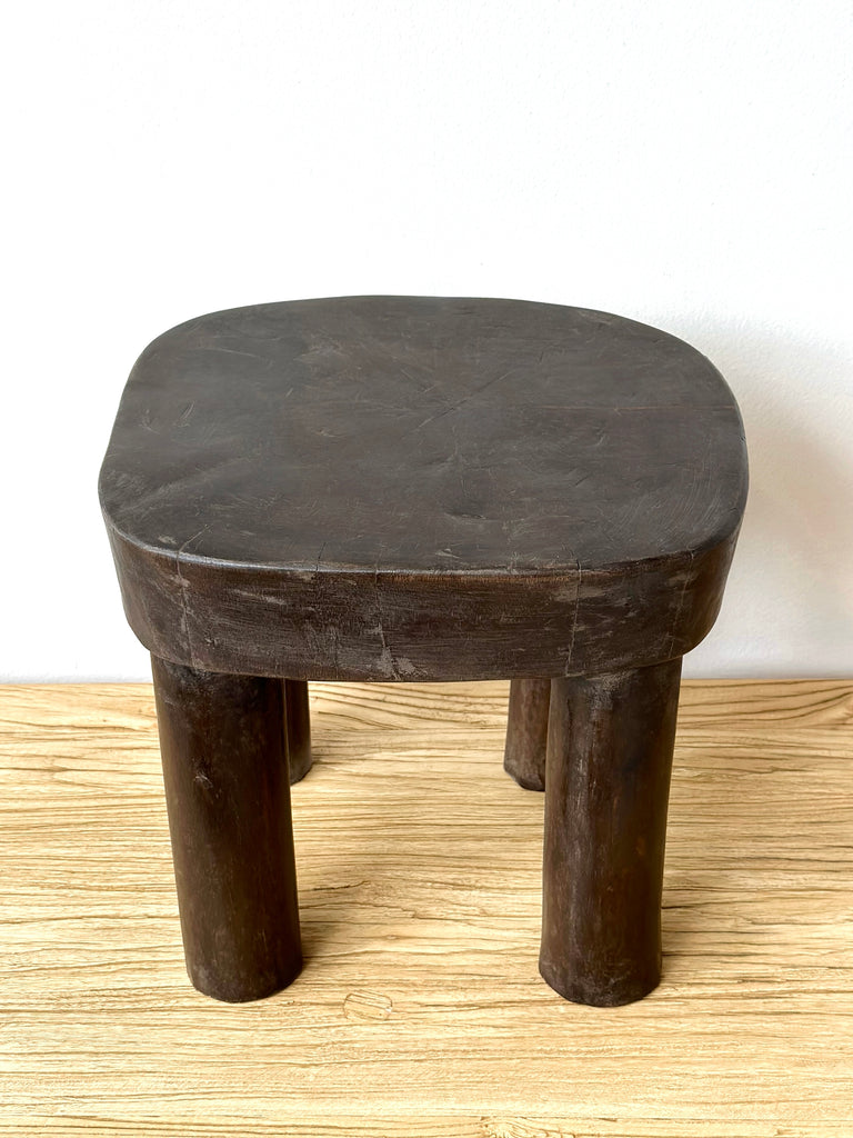 Handcarved Vintage African Short Stool